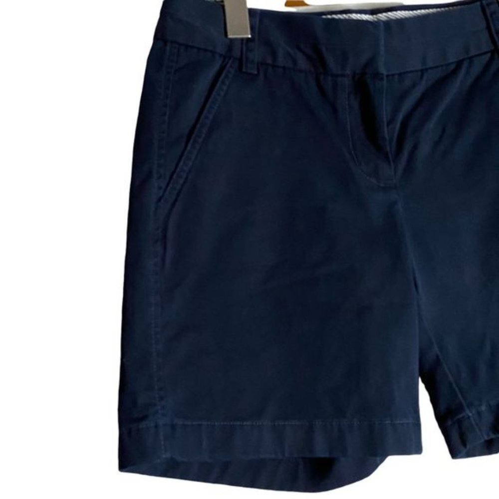 J. Crew Women's Navy Chino Midi Shorts - Picture 3 of 8